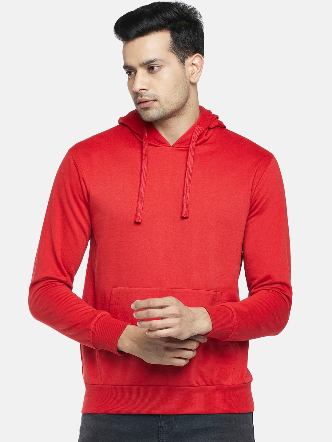 

People Men Red Hooded Sweatshirt