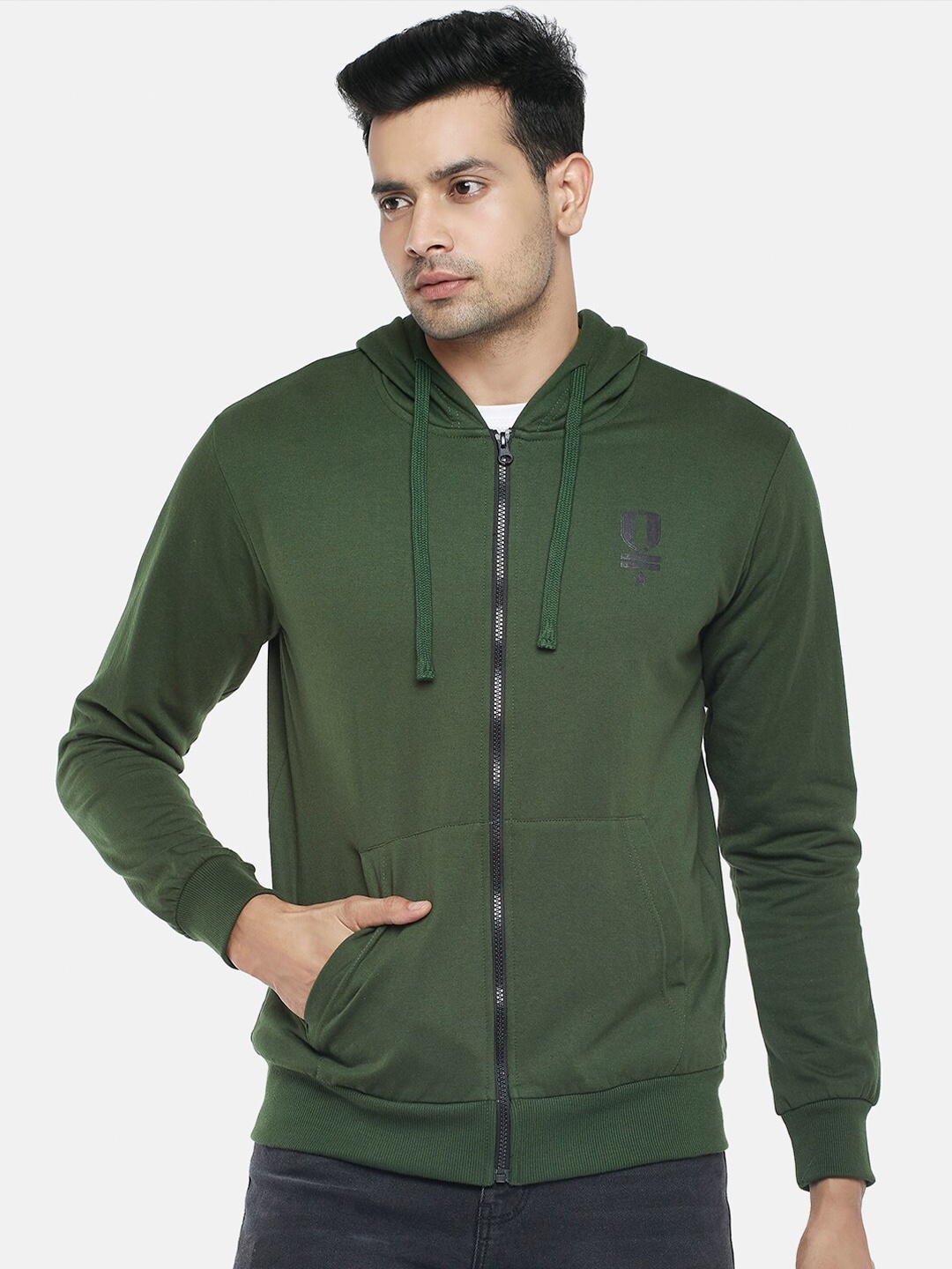 

People Men Olive Green Sweatshirt