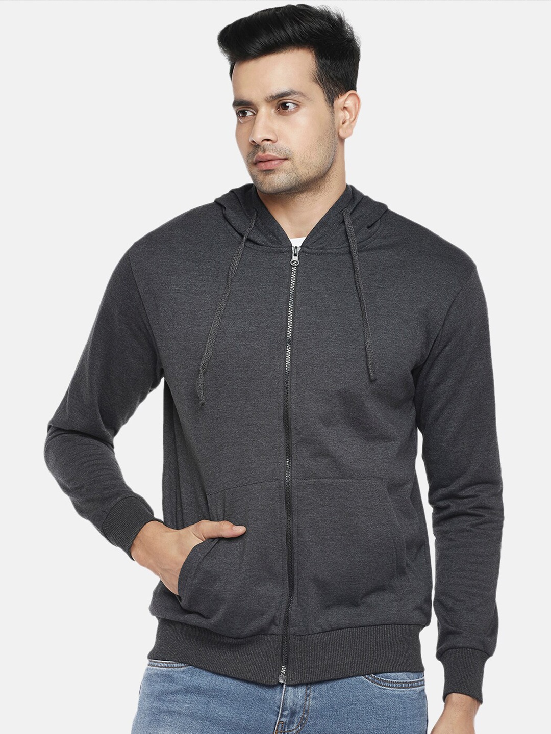 

People Men Grey Solid Sweatshirt