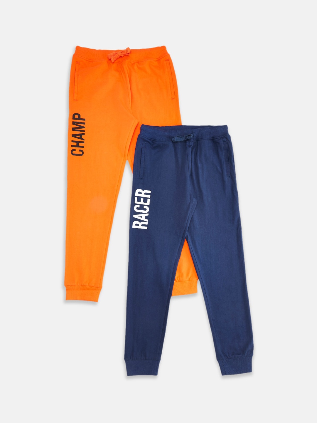 

Pantaloons Junior Boys Pack Of 2 Pure Cotton Joggers, Orange