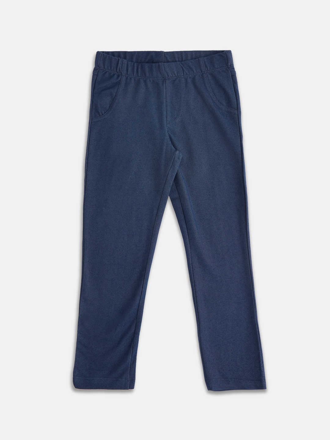 

Pantaloons Junior Girls Blue Solid Regular Cotton Trackpants