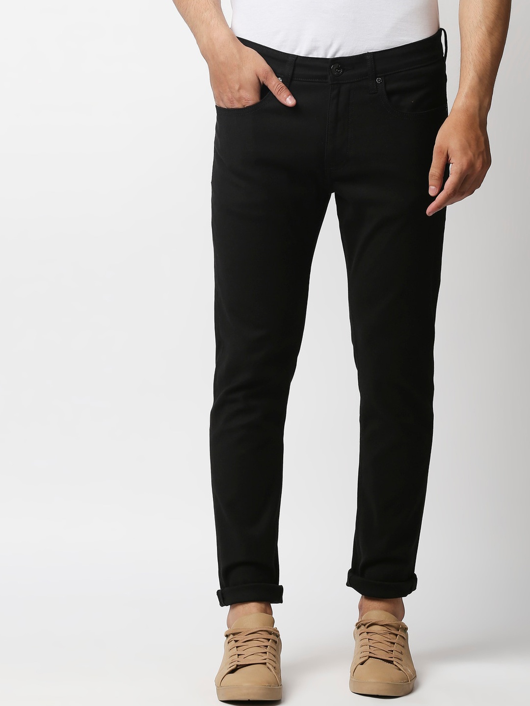 

Pepe Jeans Men Black Solid Skinny Fit Stretchable Jeans