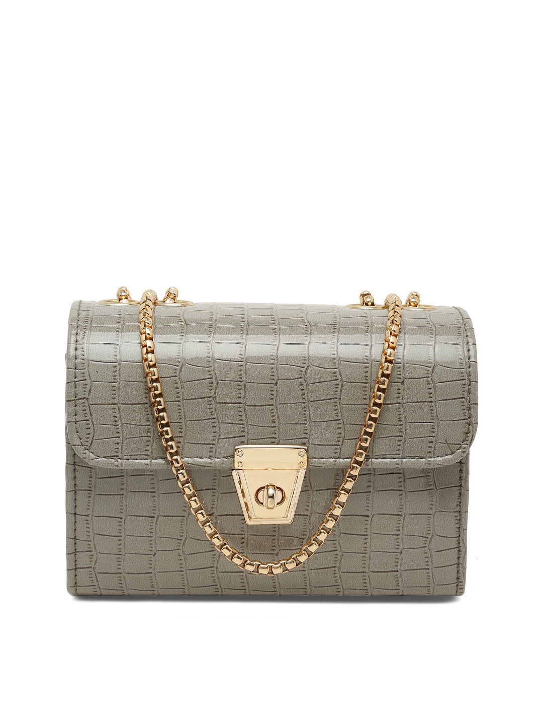 

FARGO Grey Animal Textured Structured Sling Bag