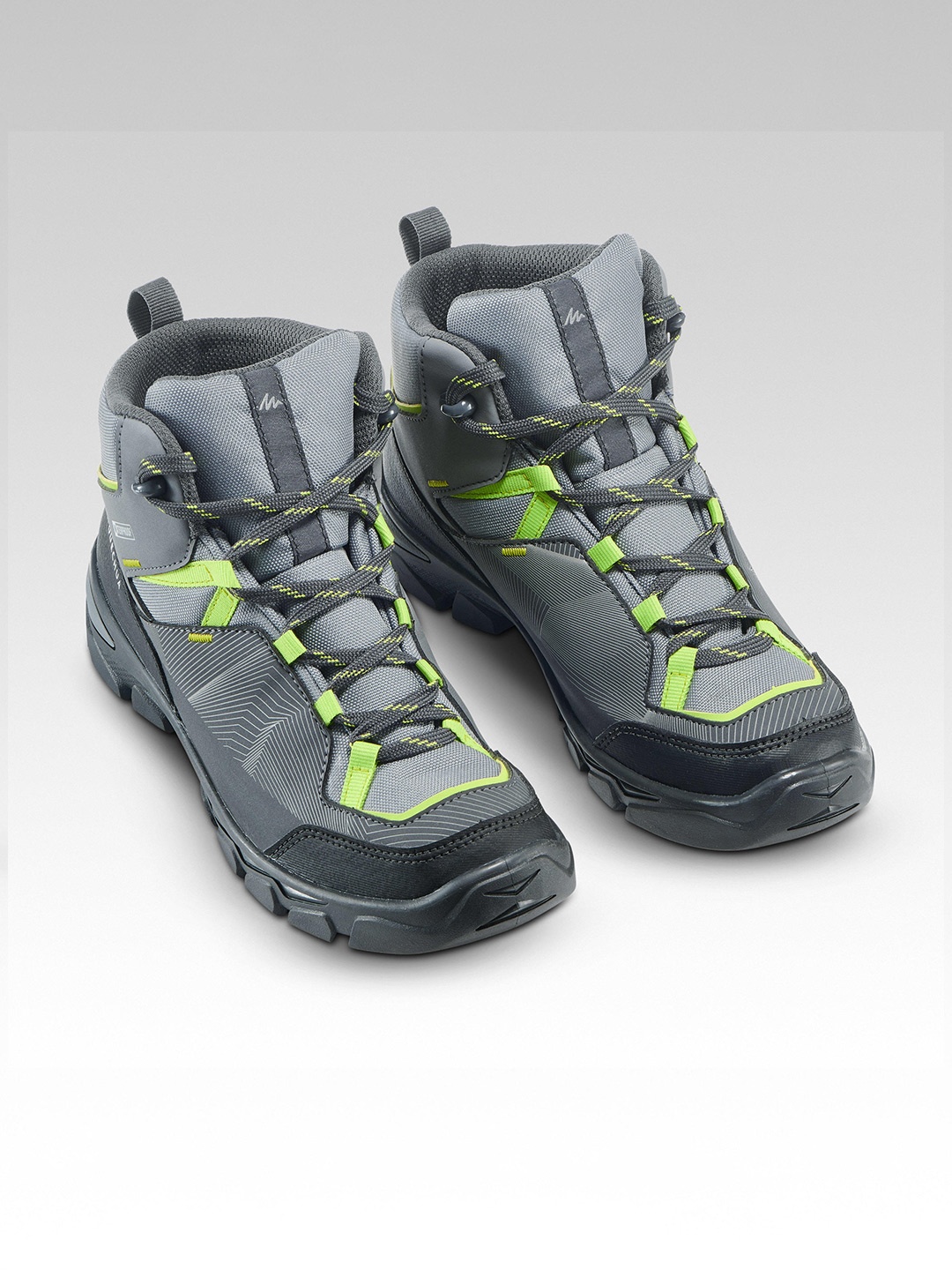 

Quechua By Decathlon Unisex Kids Grey Textile Trekking Non-Marking Shoes