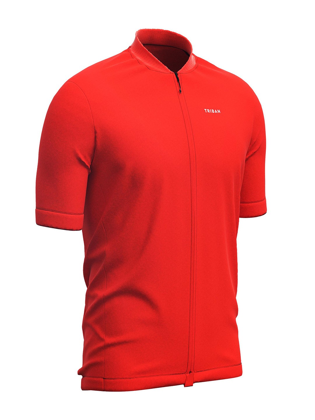 

TRIBAN By Decathlon Orange Men Full-Zip Back Pocket Cycling Jersey, Red