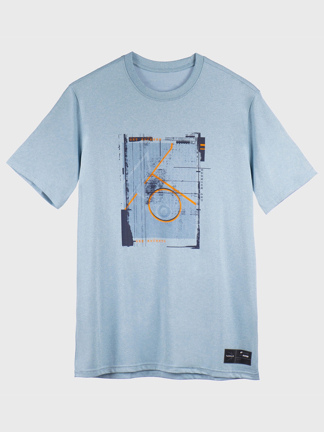 

TARMAK By Decathlon Men Blue Regular Fit Printed Basketball T-shirt