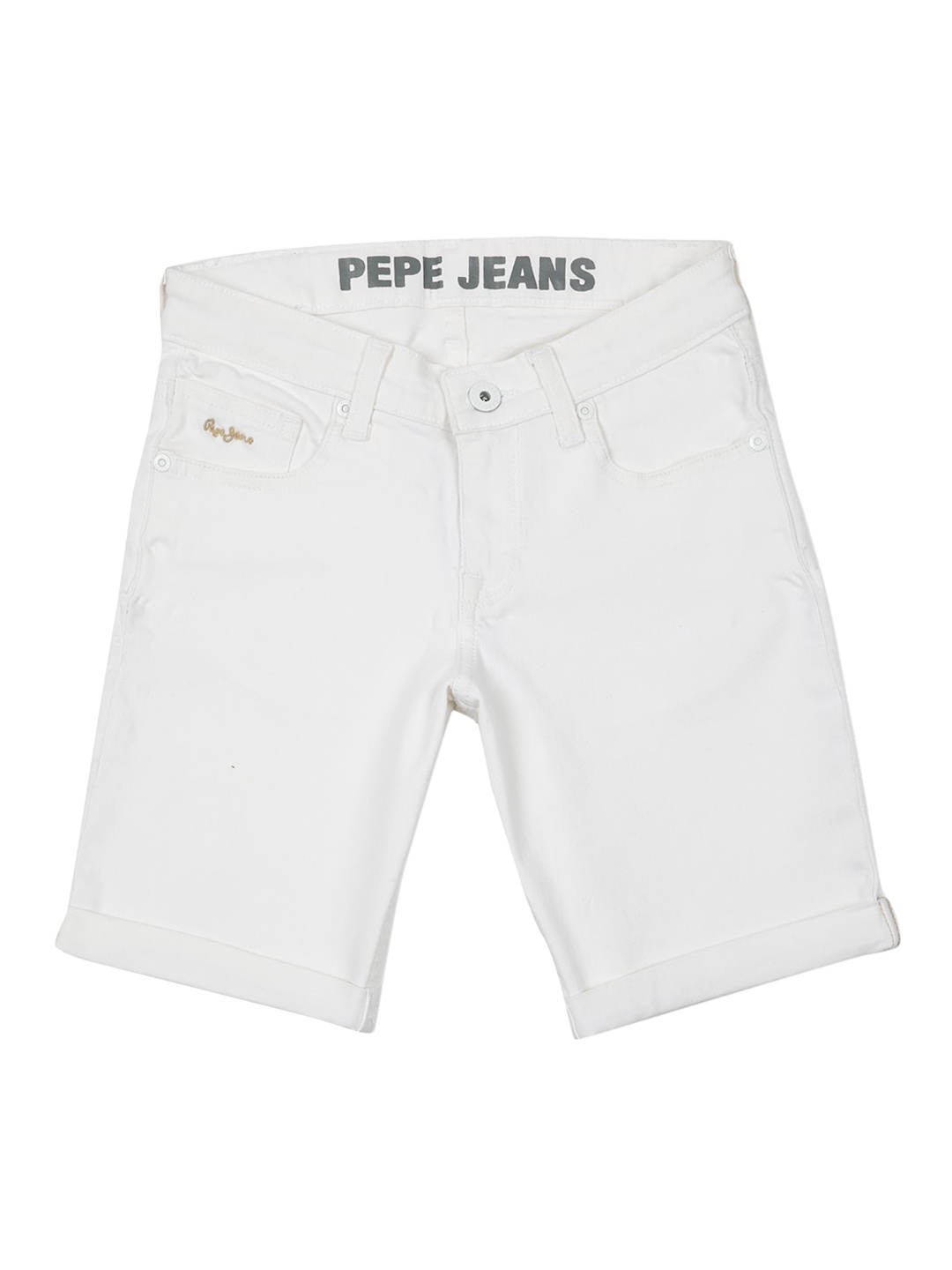 

Pepe Jeans Boys White Regular Fit Denim Shorts