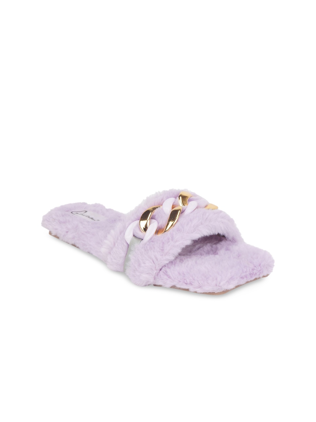 

The Desi Dulhan Woman Purple Embellished Open Toe Flats