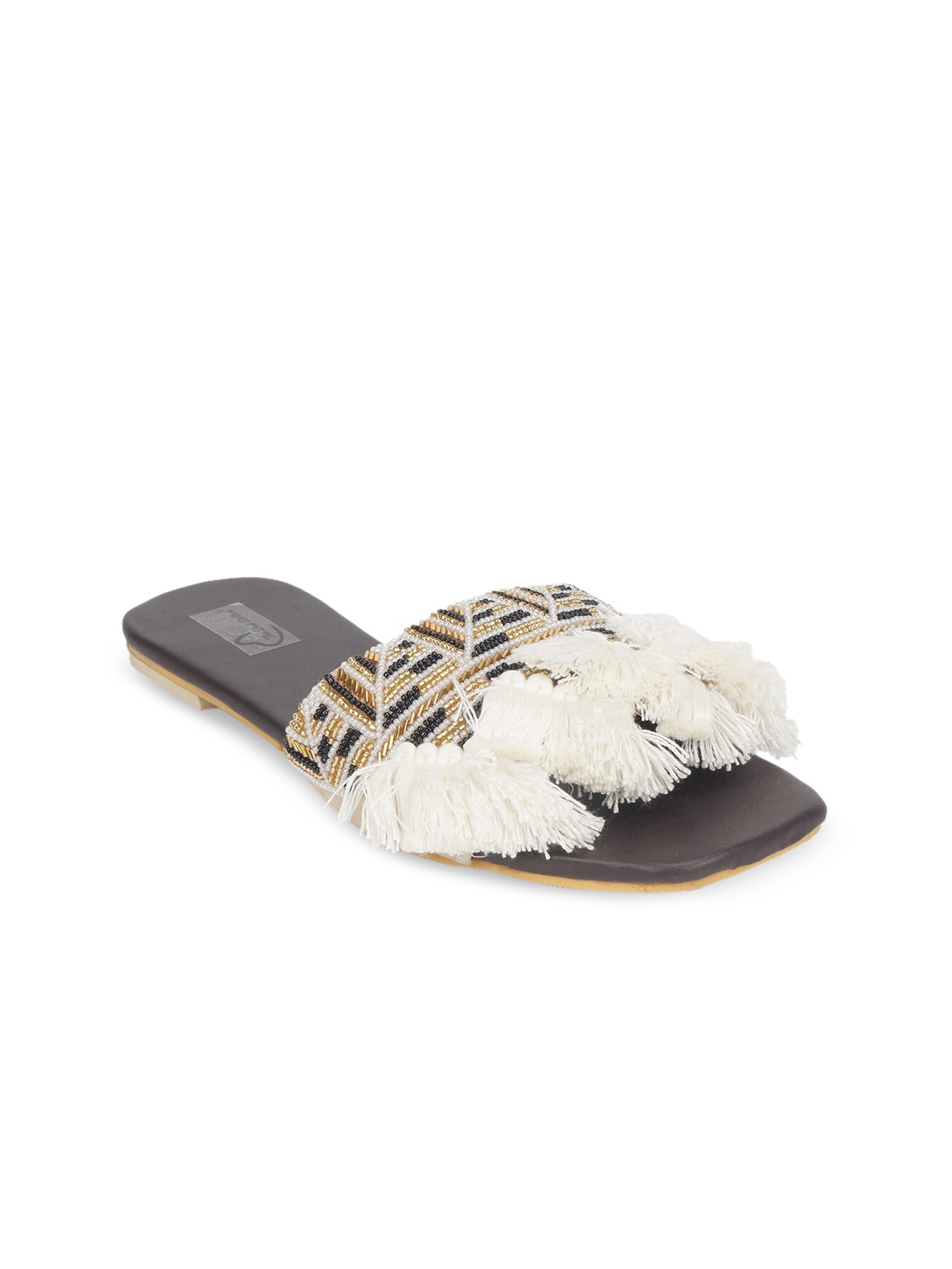 

The Desi Dulhan Women Multi Printed Leather Open Toe Flats