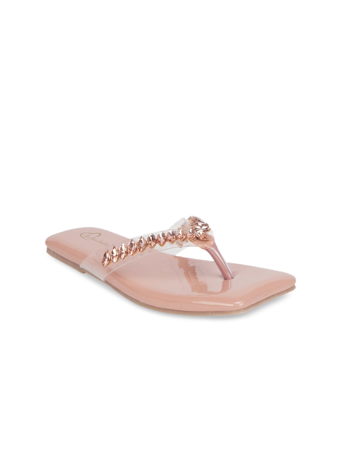 

The Desi Dulhan Women Pink Embellished Open Toe Flats