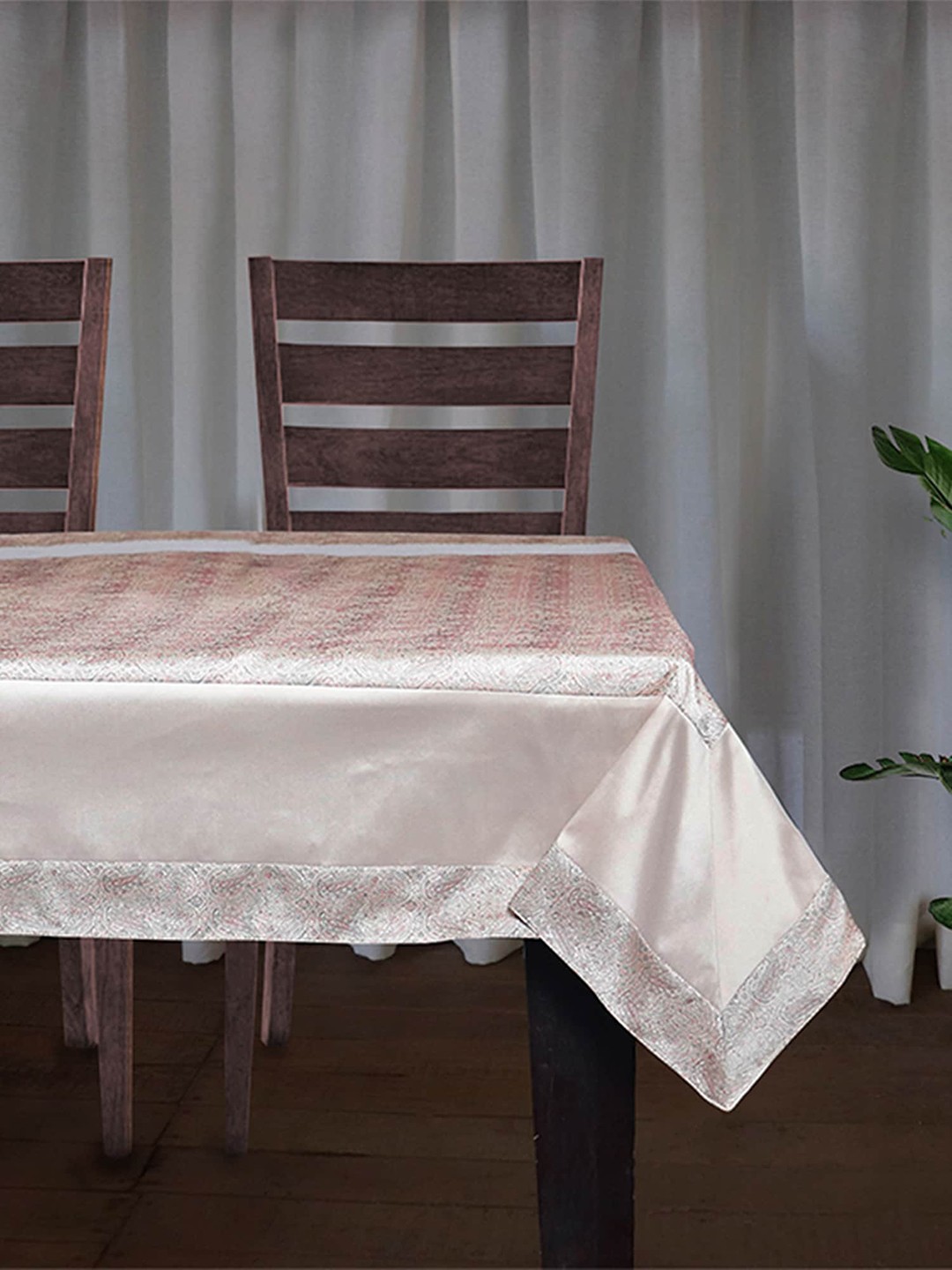 

ZEBA Beige Paisley Printed Table Cover