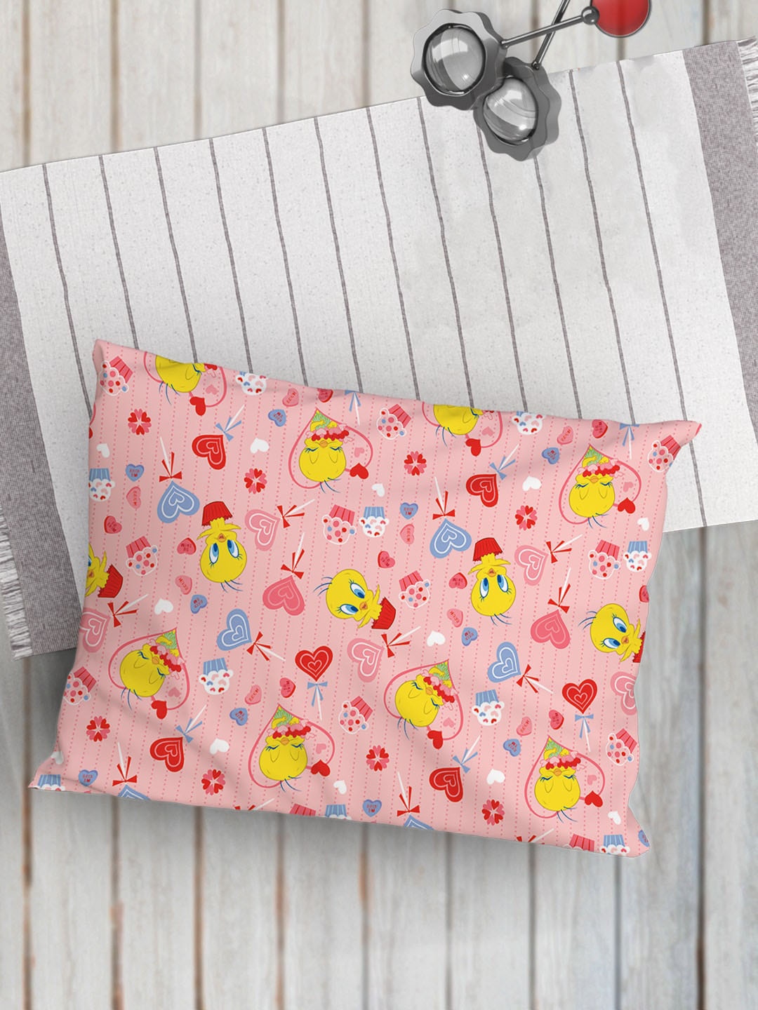 YK Kids Peach LooneyTunes Printed Memory Foam Pillow