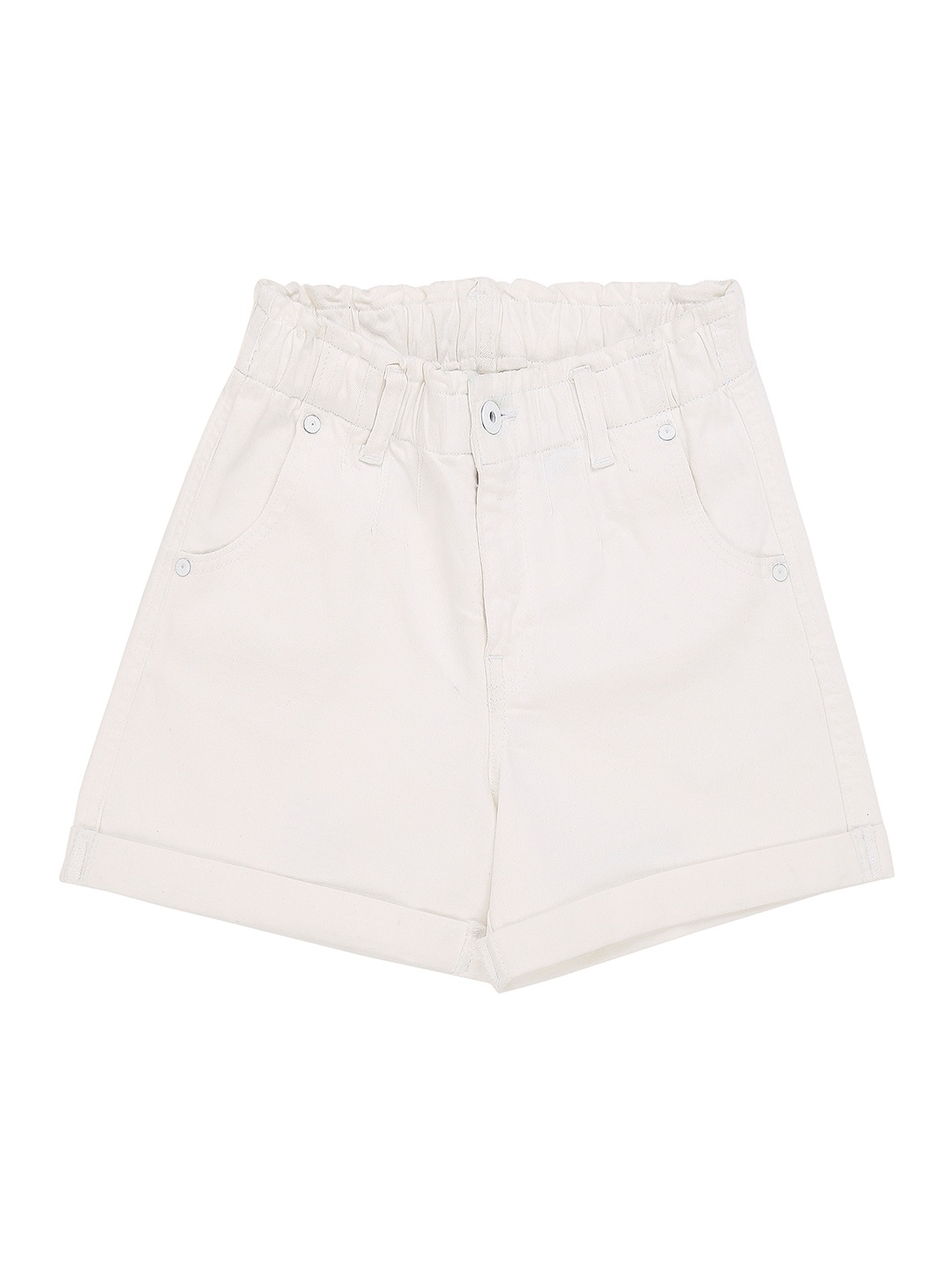

Pepe Jeans Girls Cream-Coloured High-Rise Denim Shorts