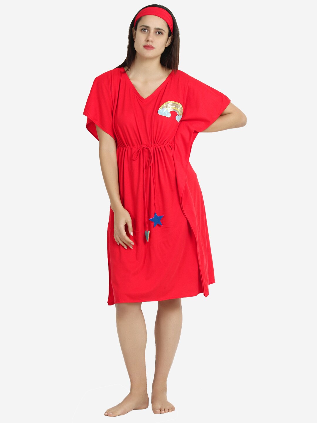 

Anaario Red Kaftan Nightdress