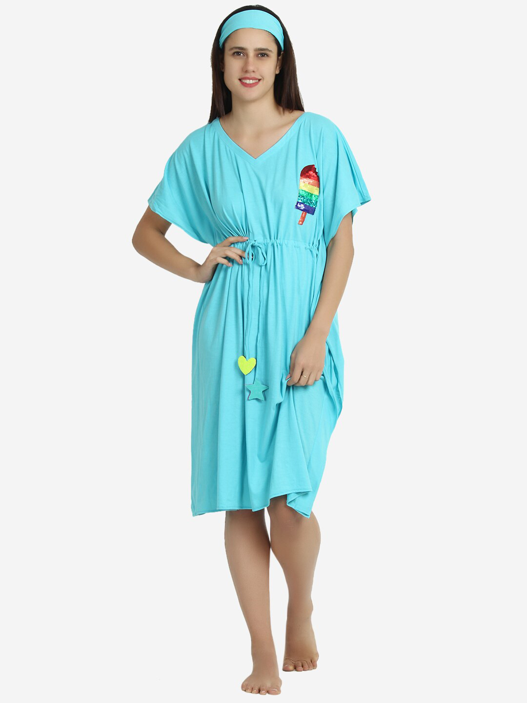 

Anaario Blue Pure Cotton kaftan Nightdress