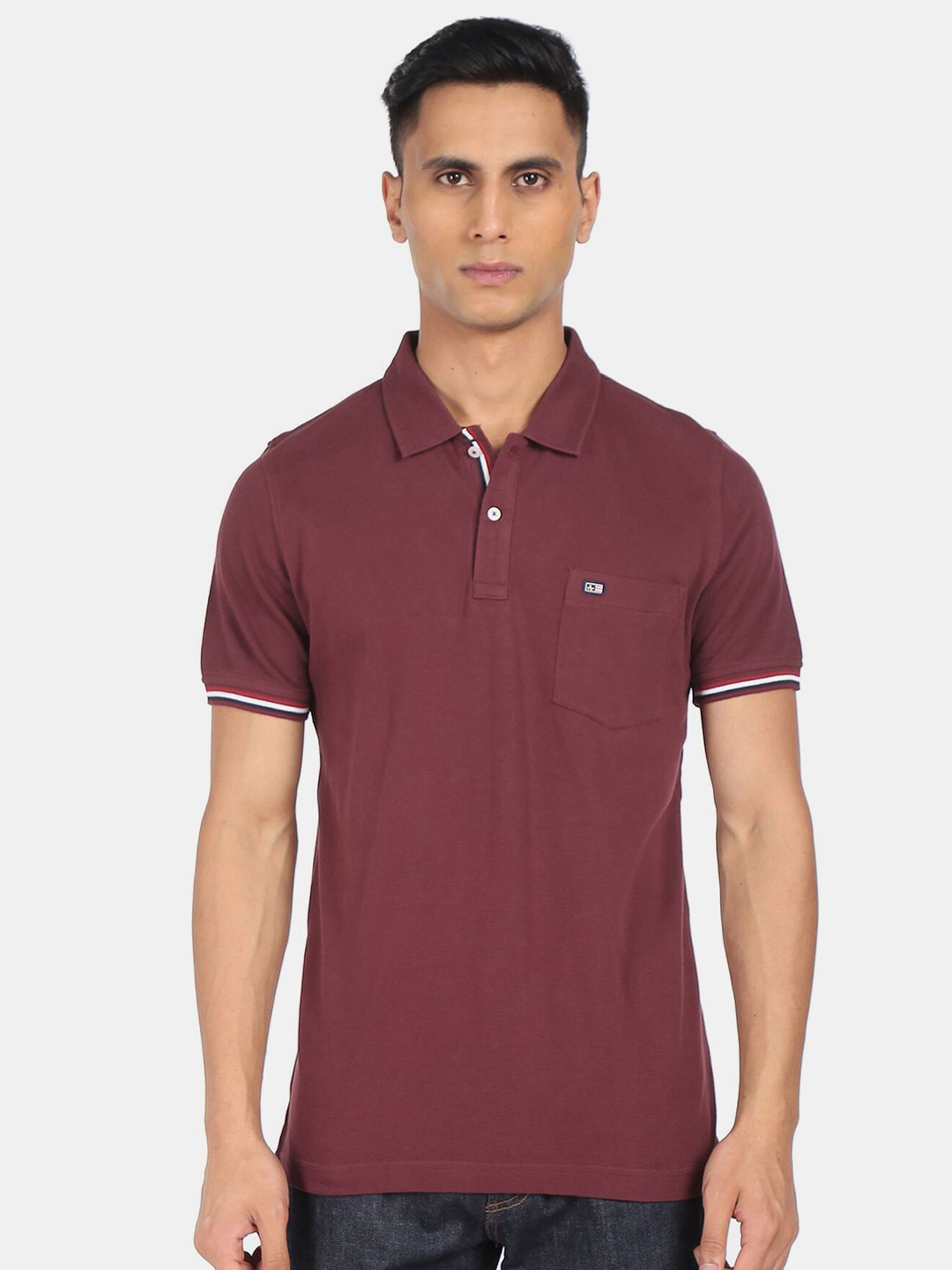

Arrow Sport Men Red Cotton Polo Collar T-shirt