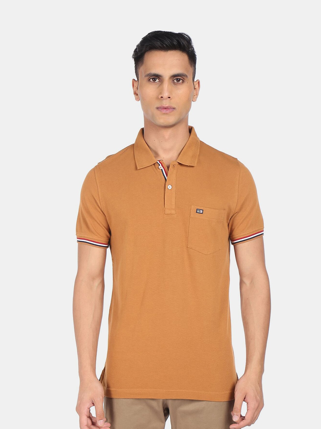 

Arrow Sport Men Brown Polo Collar Pure Cotton T-shirt