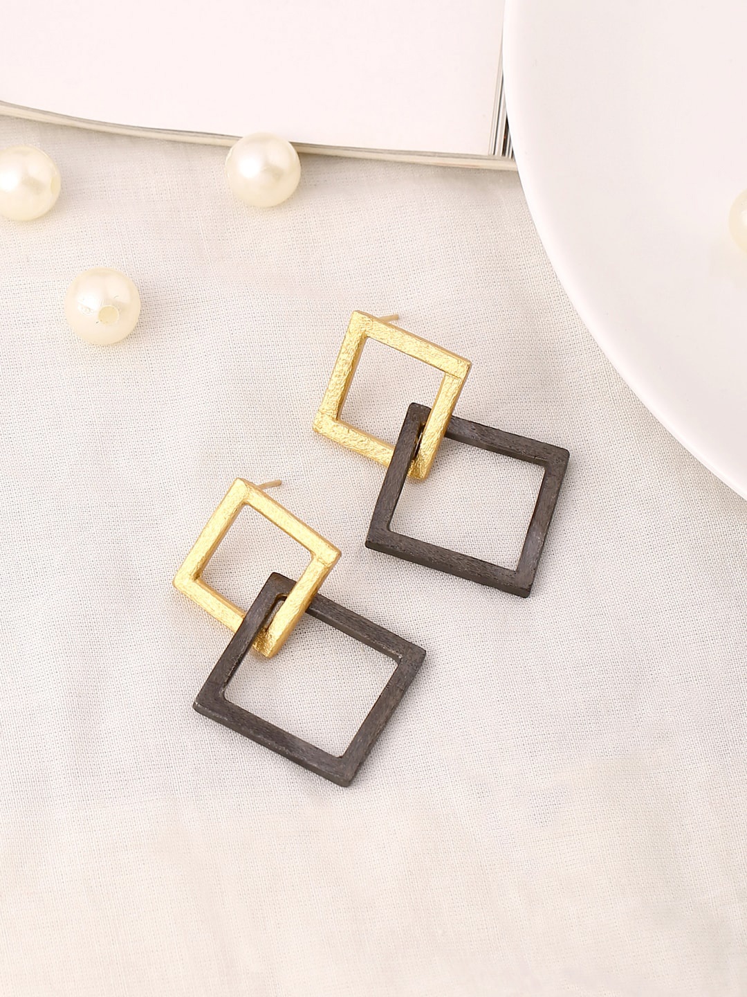 

THE AAB STUDIO Gold-Plated Square Drop Earrings