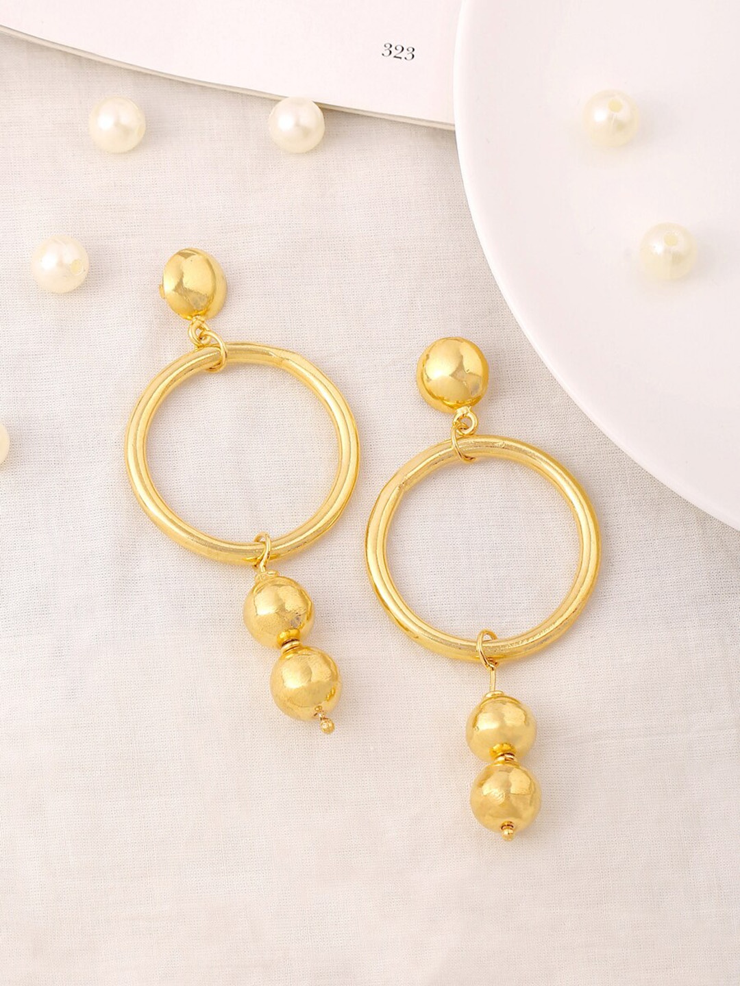 

THE AAB STUDIO Gold-Toned Circular Drop Earrings