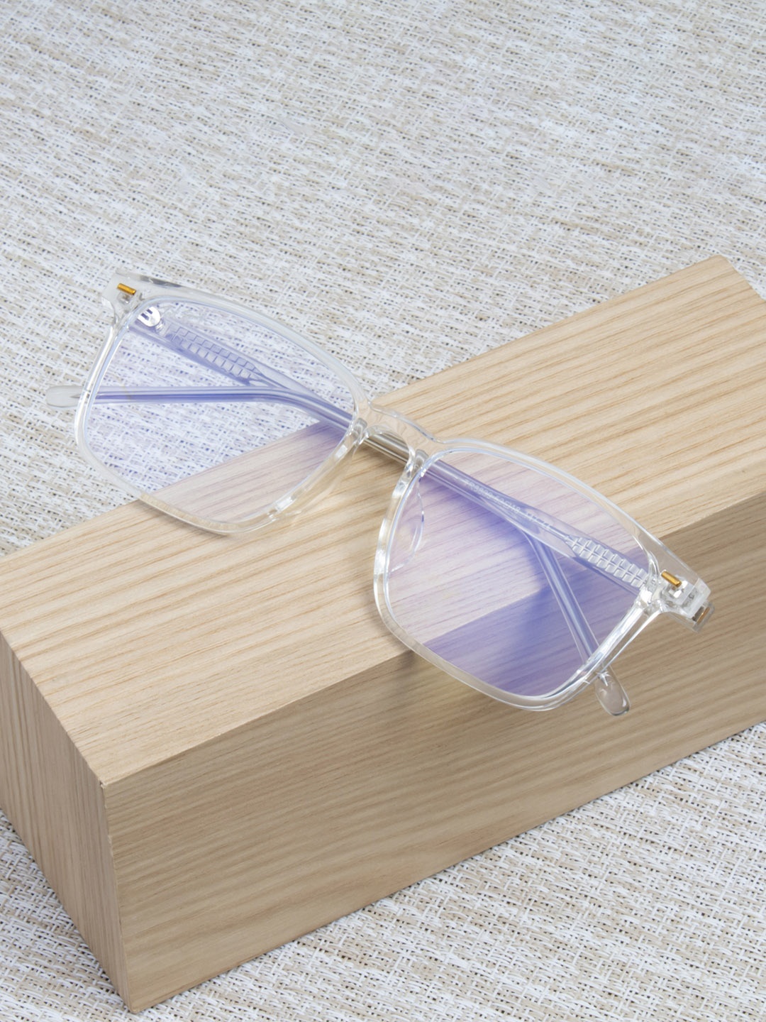 

Ted Smith Unisex Transparent & White Full Rim Wayfarer Frames TSI-8839-CRY