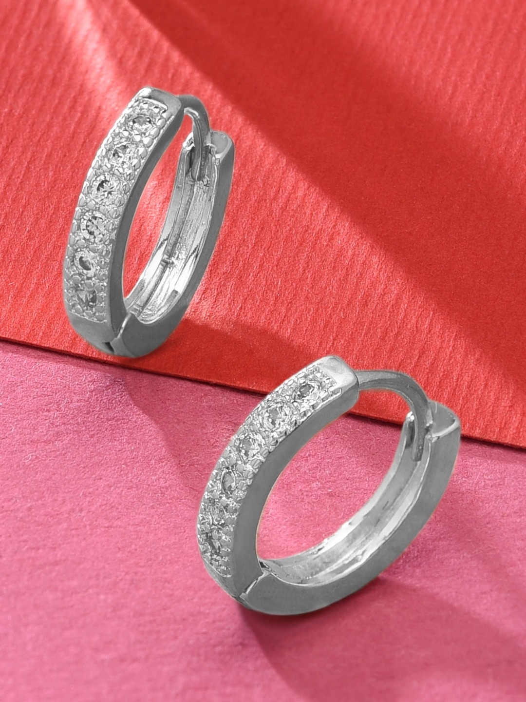 

AMI Silver-Toned Contemporary Hoop Earrings