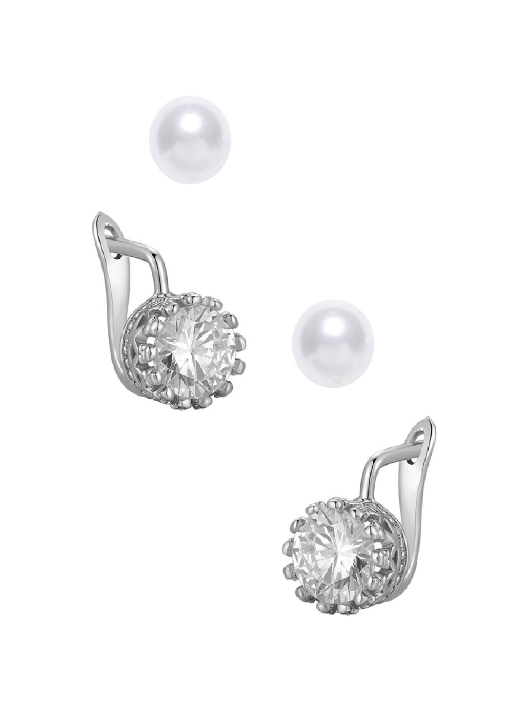 

OOMPH Set Of 2 Earrings, White