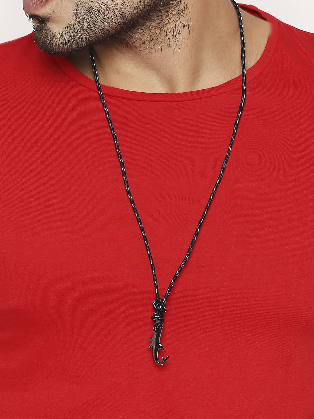 

OOMPH Men Black & Blue Pendant With Chain