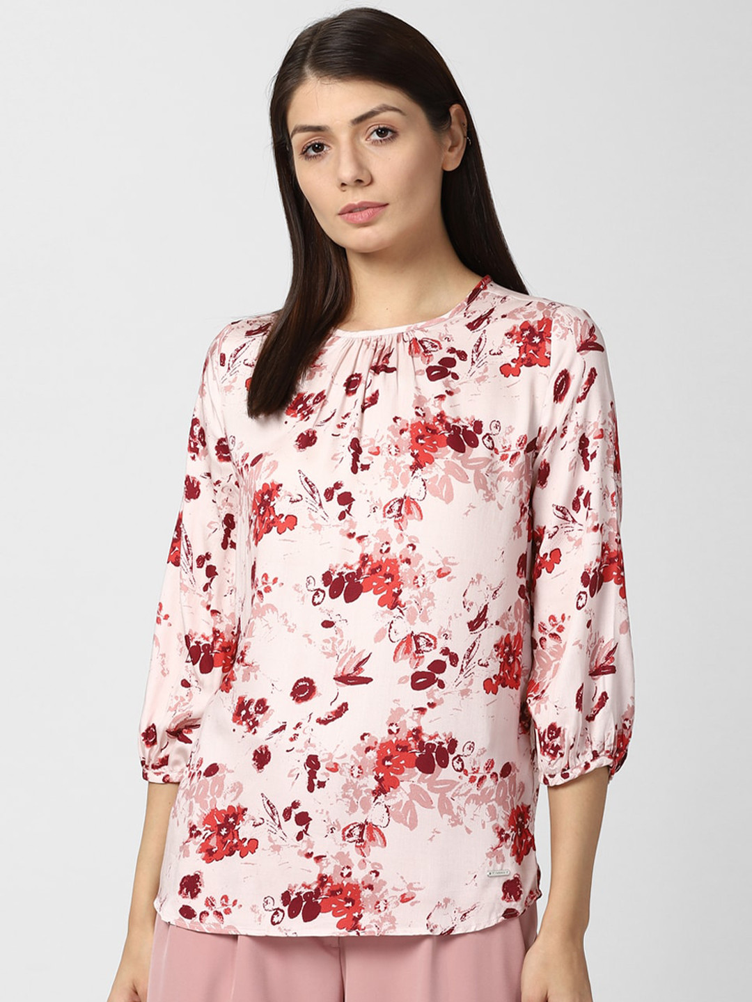 

Van Heusen Woman Pink Floral Print Top