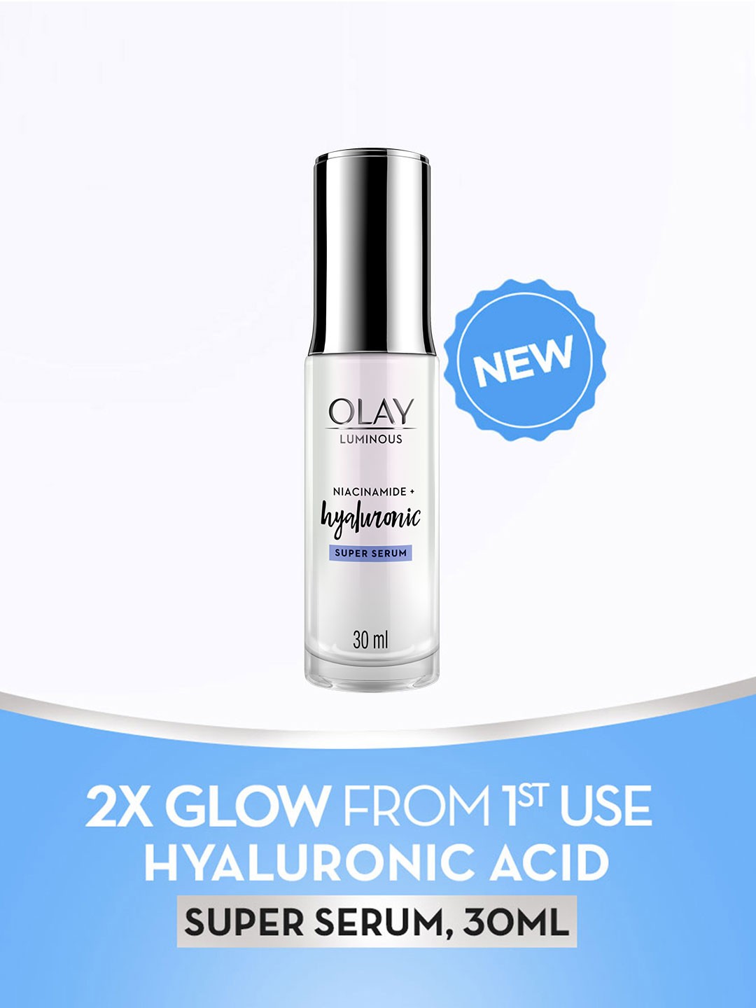 

Olay Hyaluronic Face Serum with Niacinamide for Intense Hydration - 30ml, White
