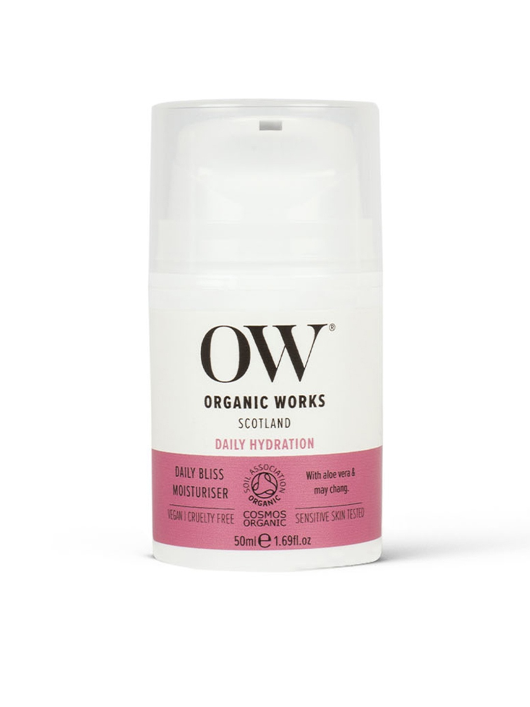 

ORGANIC WORKS Daily Bliss Moisturiser with Aloe Vera & May Chang - 50 ml, White