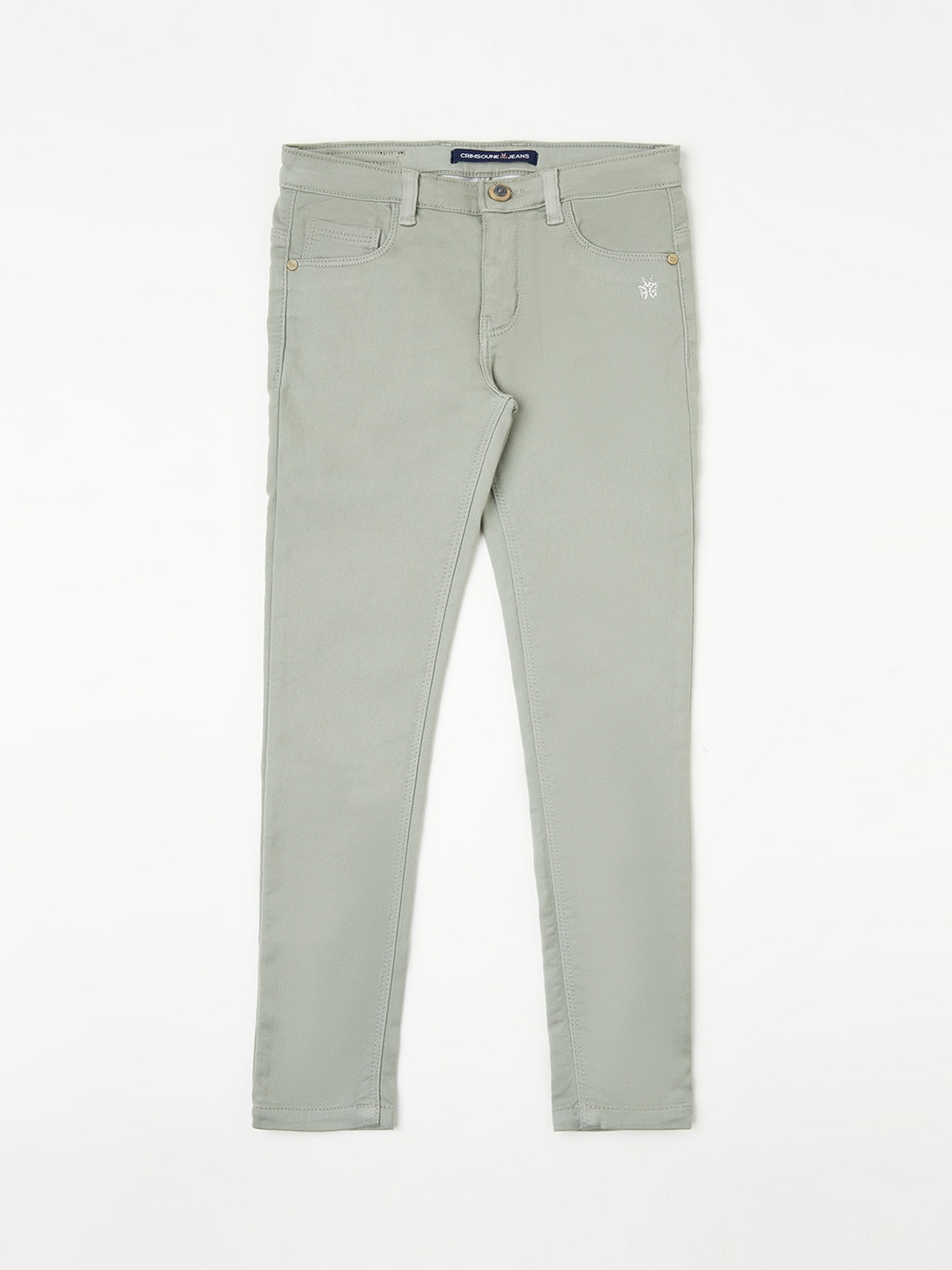 

Crimsoune Club Girls Olive Green Slim Fit Stretchable Jeans