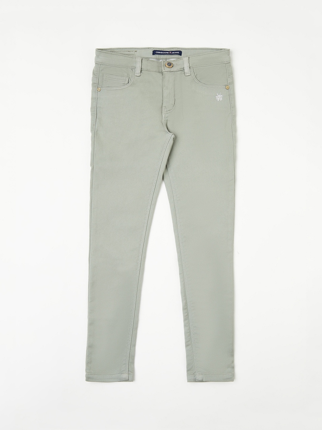 

Crimsoune Club Girls Olive Green Slim Fit Stretchable Jeans