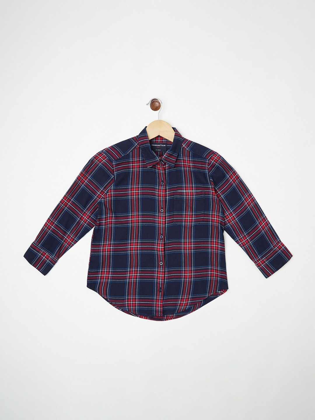 

Crimsoune Club Girls Blue & Red Checked Casual Shirt