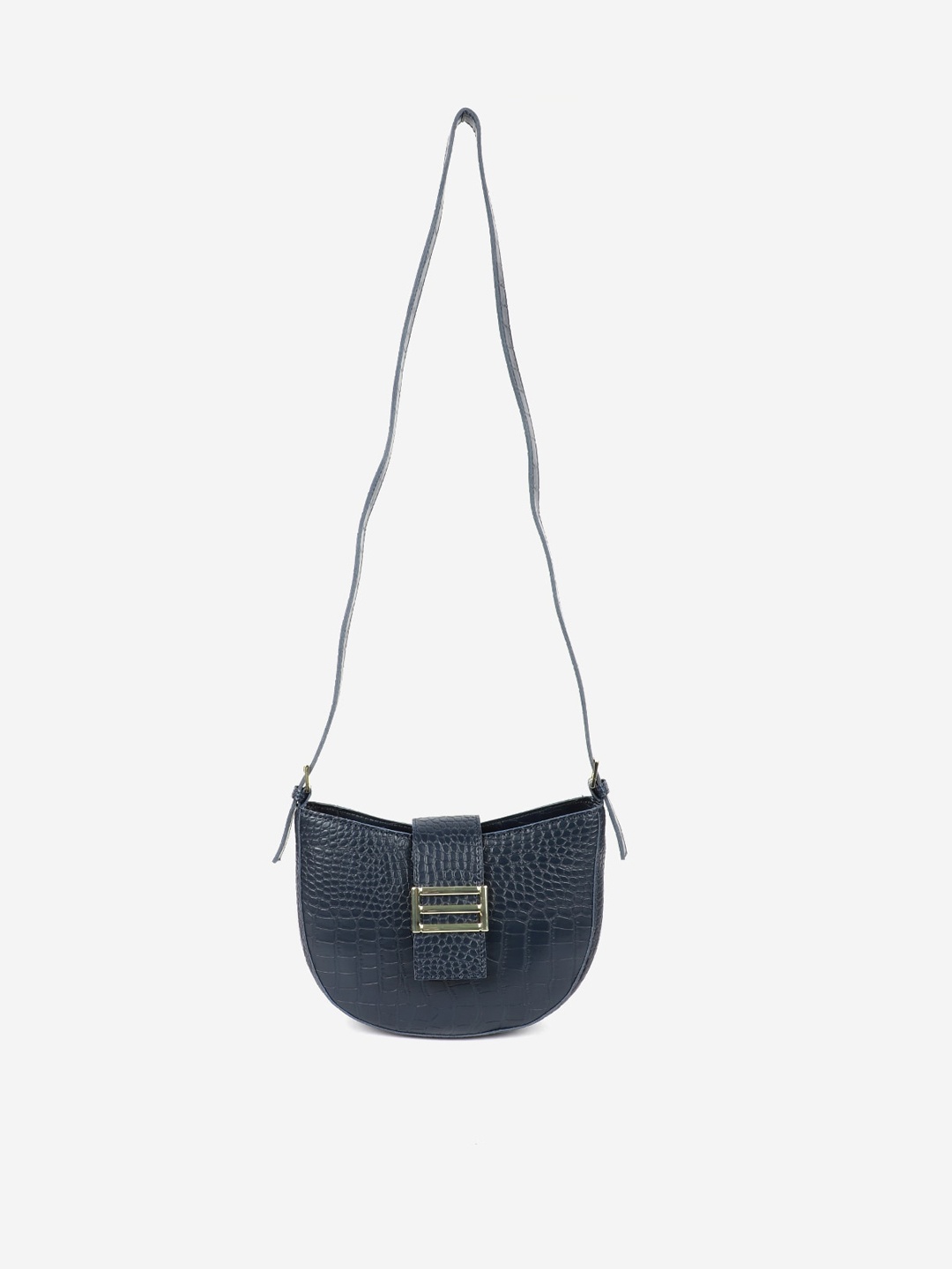 

Carlton London Navy Blue Textured Half Moon Sling Bag