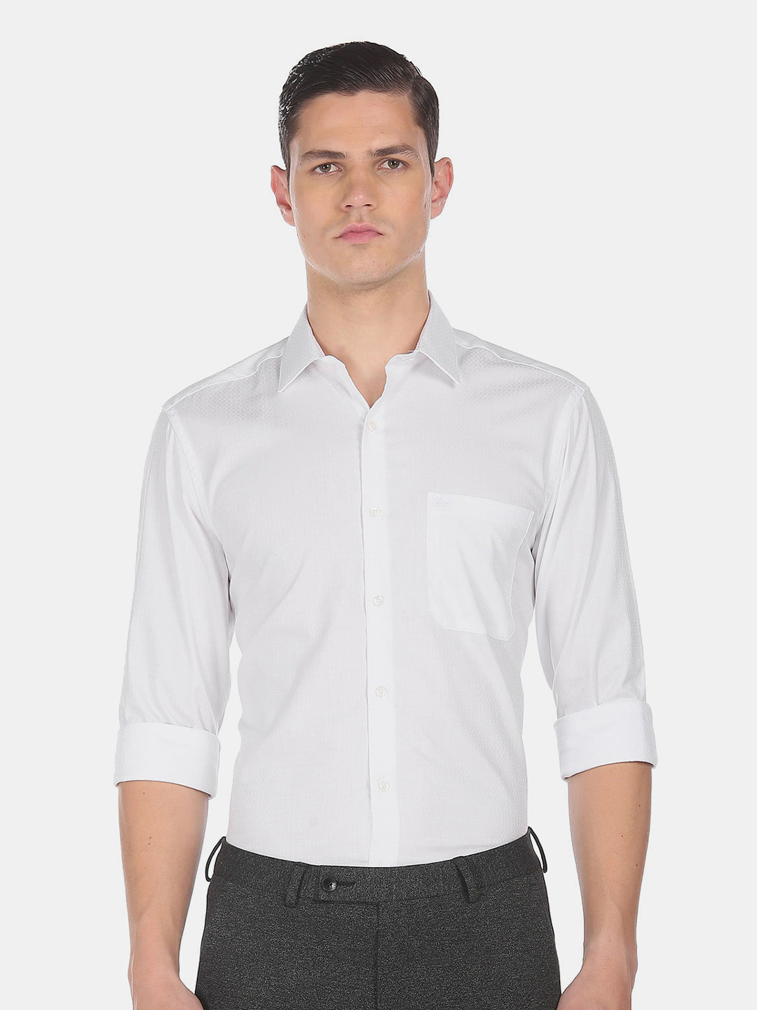 

Arrow Men White Pure Cotton Slim Fit Formal Shirt