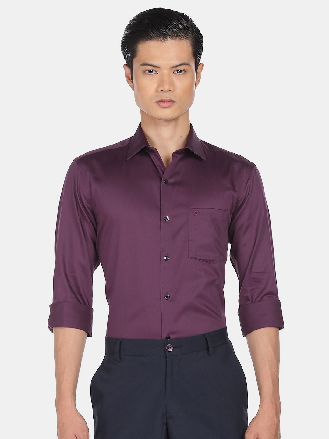 

Arrow Men Purple Cotton Formal Shirt