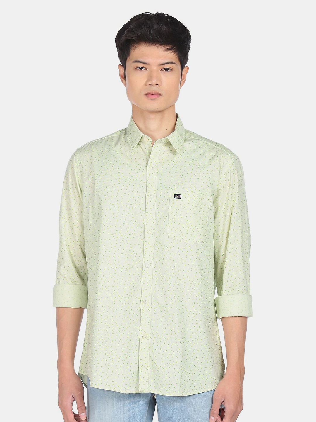 

Arrow Men Green Printed Cotton Casual Shirt