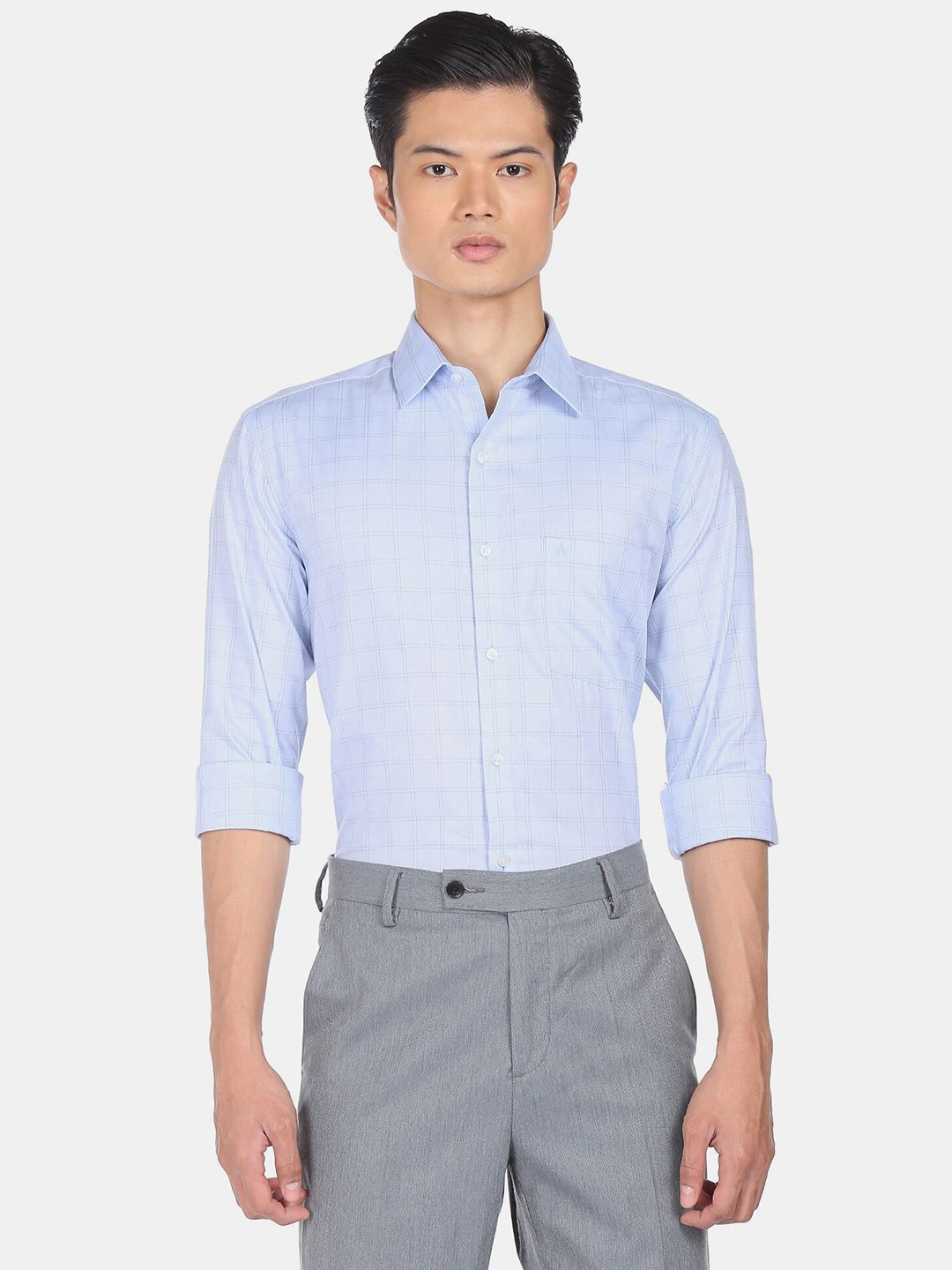 

Arrow Men Blue Checked Formal Shirt