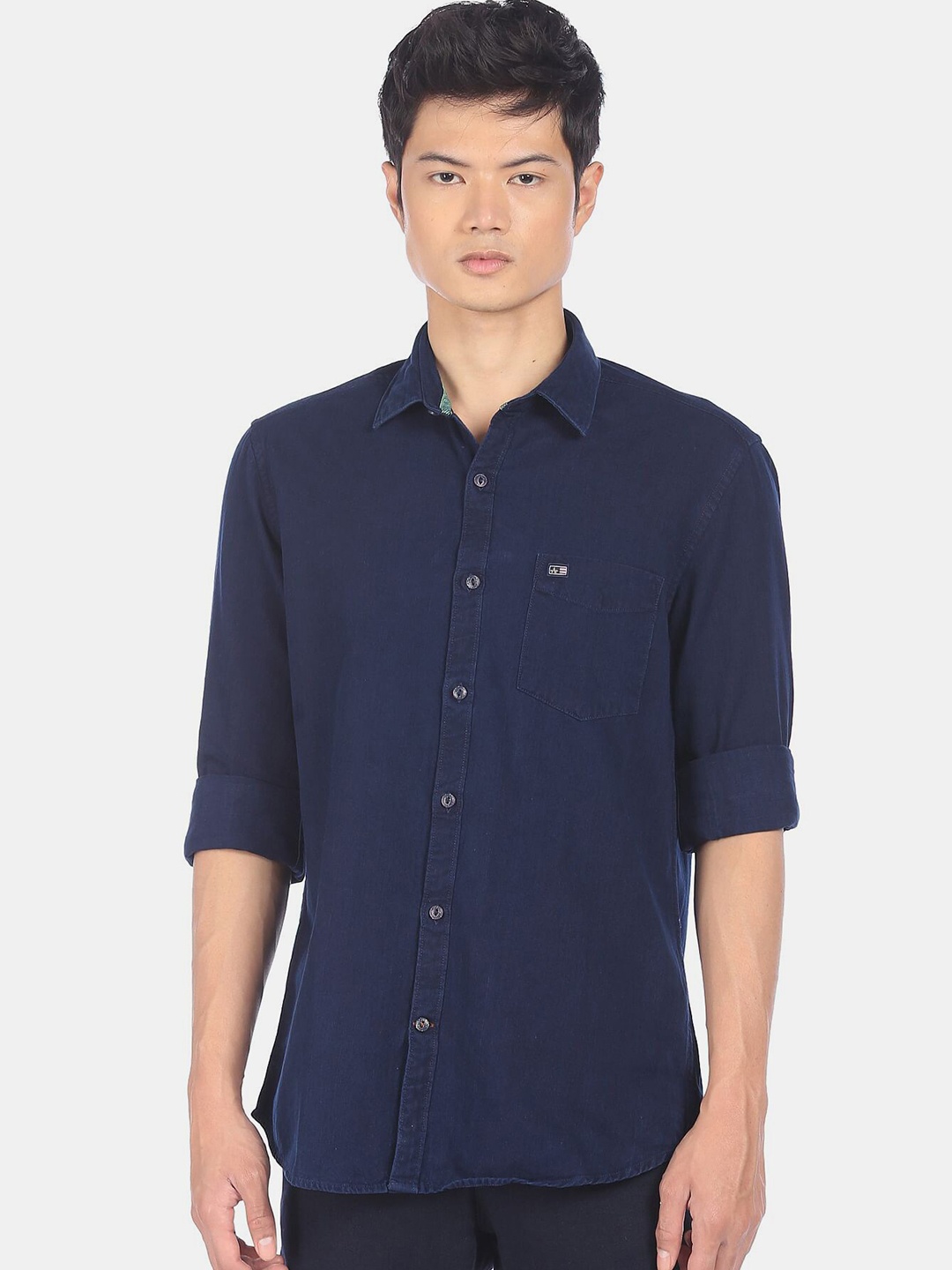 

Arrow Men Navy Blue Regular Fit Pure Cotton Casual Shirt