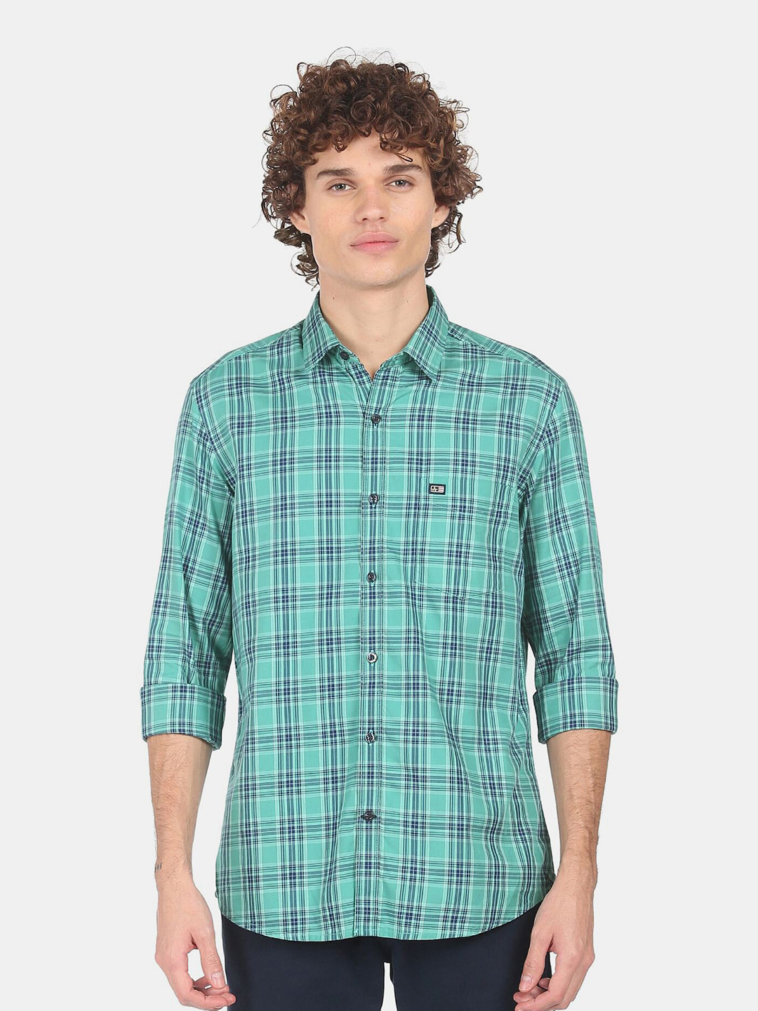 

Arrow Men Green Tartan Checked Casual Shirt