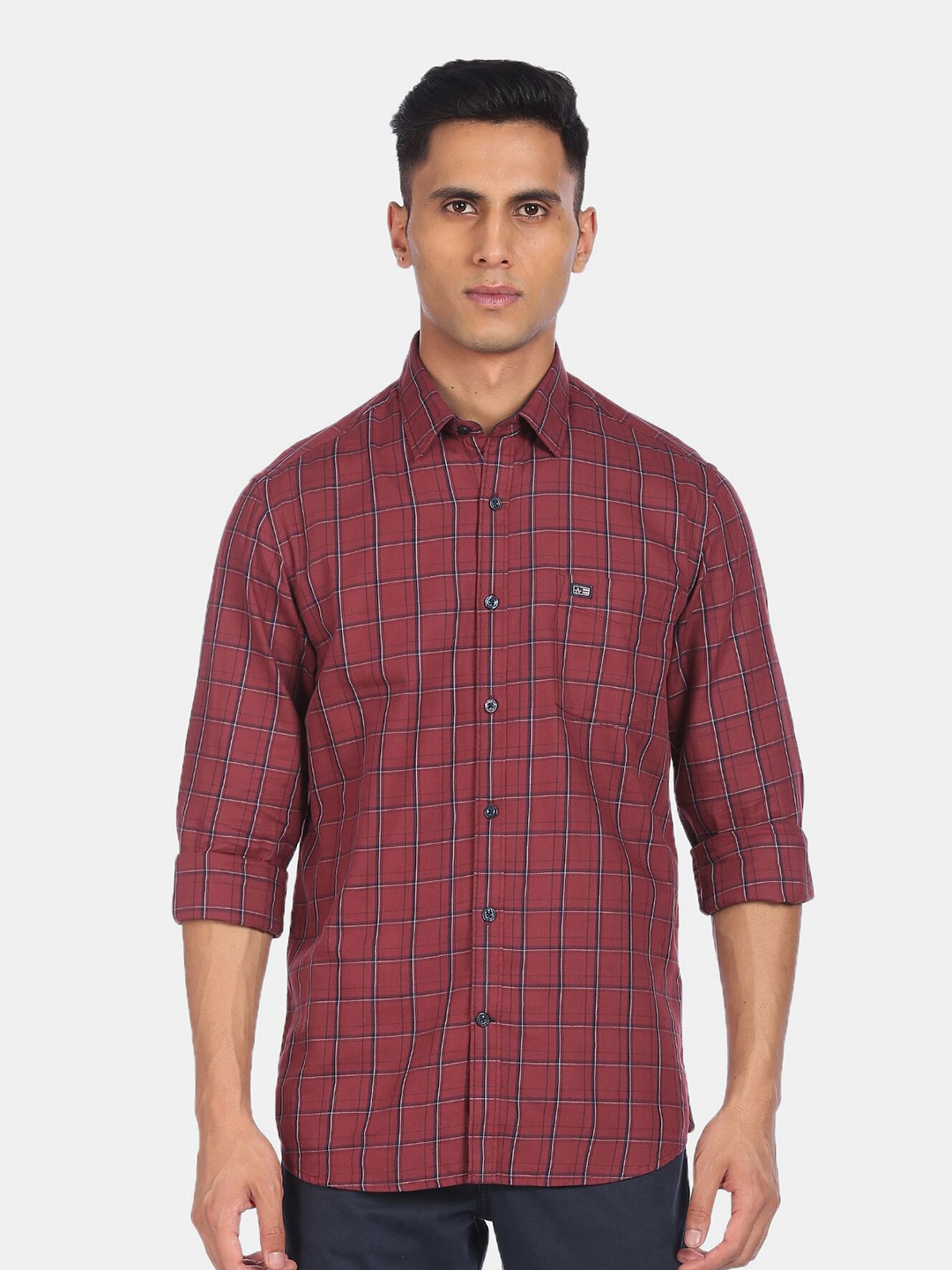 

Arrow Men Red Checked Pure Cotton Regular Fit Casual Shirt