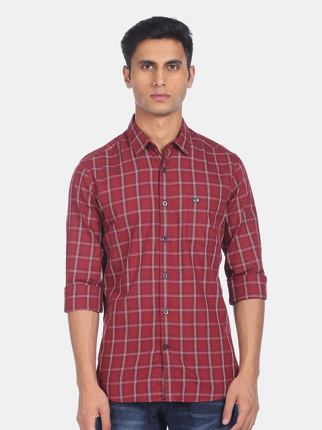 

Arrow Sport Men Red Checked Casual Shirt