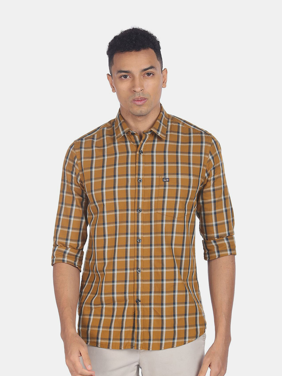 

Arrow Sport Men Brown Checked Pure Cotton Casual Shirt