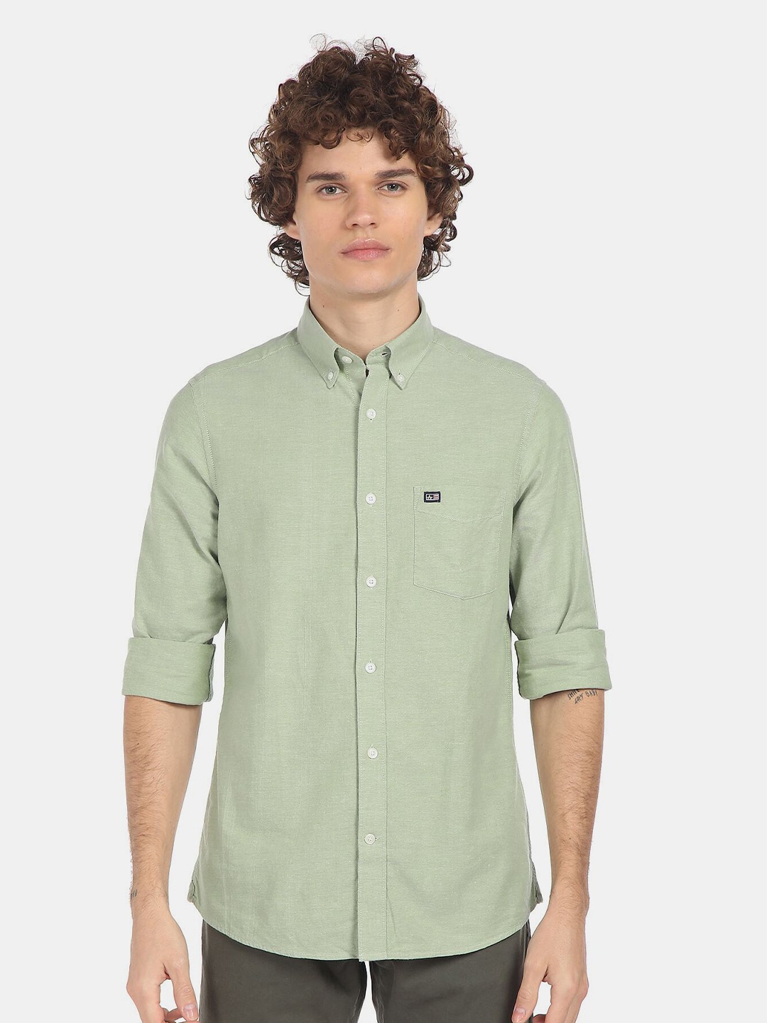

Arrow Sport Men Green Regular Fit Pure Cotton Casual Shirt