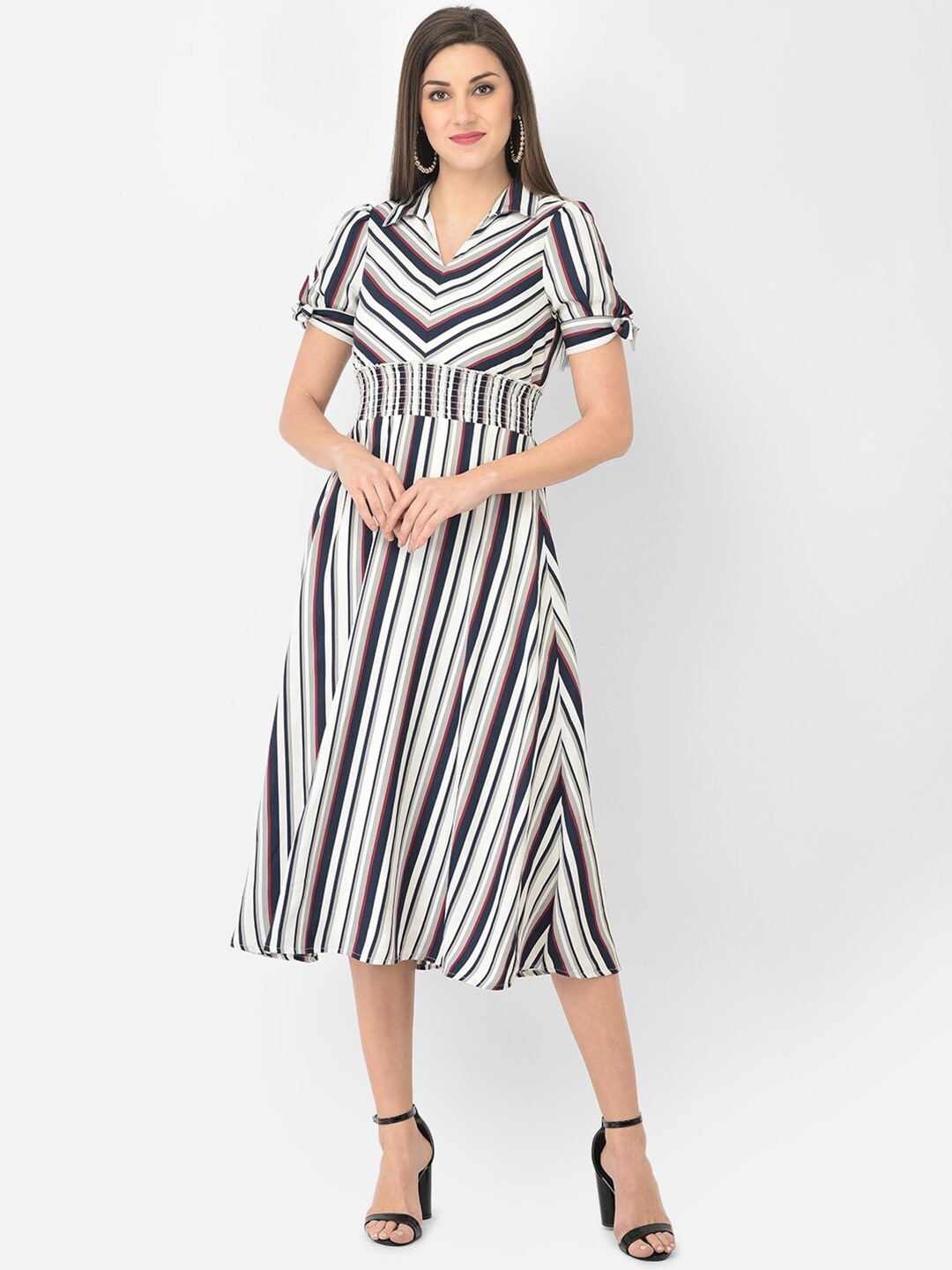 

Latin Quarters Blue Striped Midi Dress