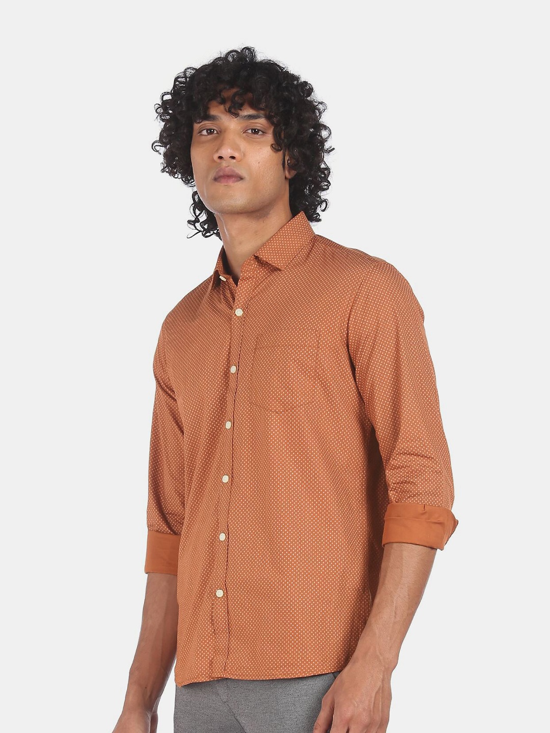 

Excalibur Men Rust Casual Shirt
