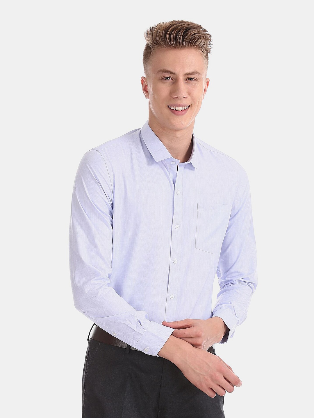 

Excalibur Men Pack Of 2 Blue & Purple Casual Shirt