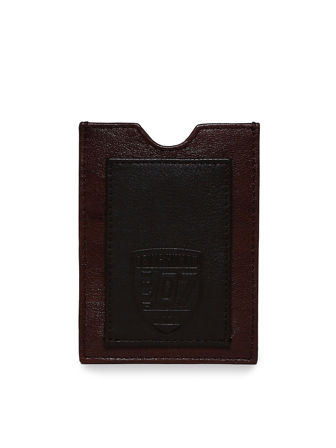 

Being Human Men Brown & Black Leather Money Clip