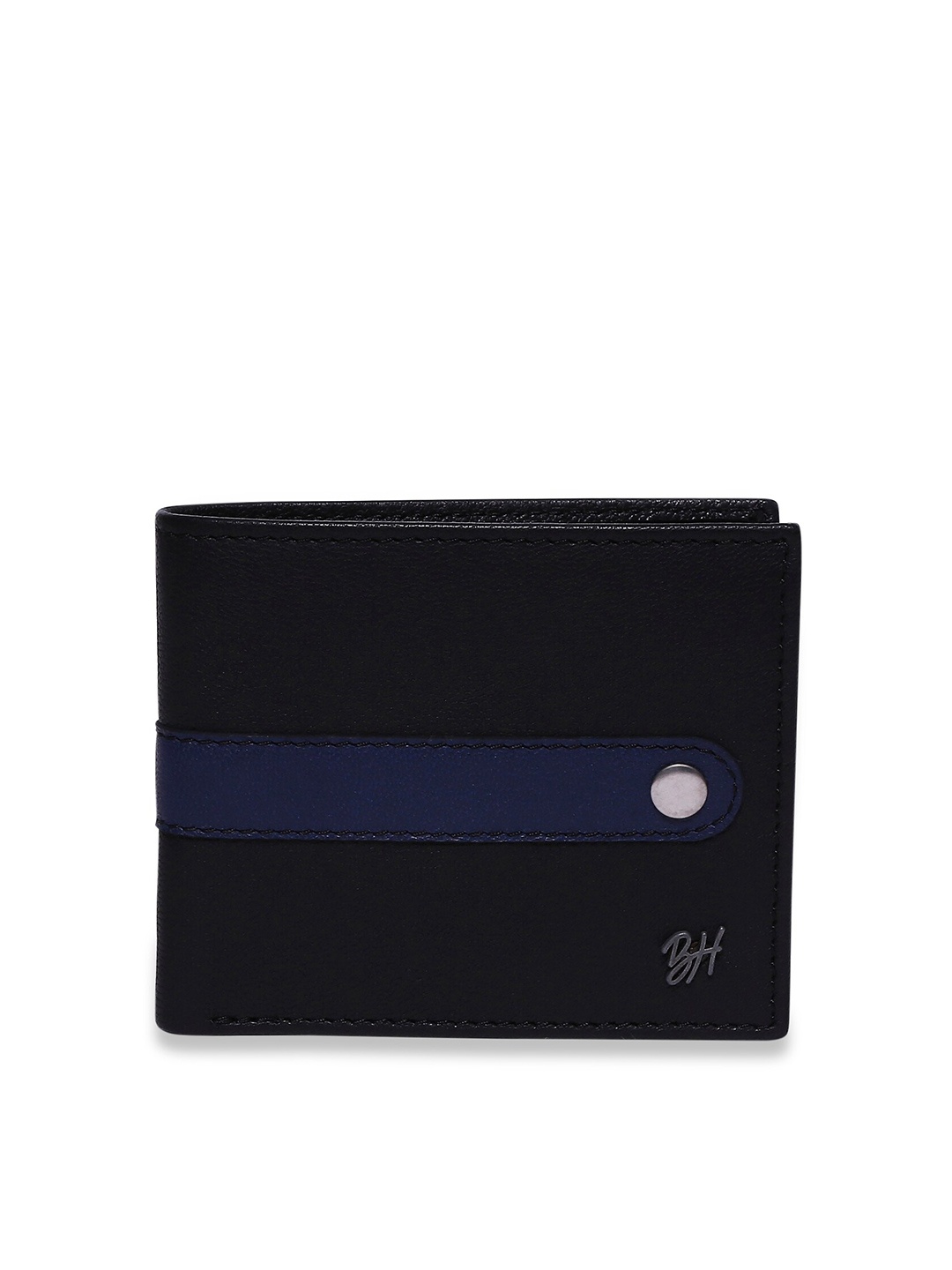 

Being Human Men Black & Blue Colourblocked Two Fold Wallet