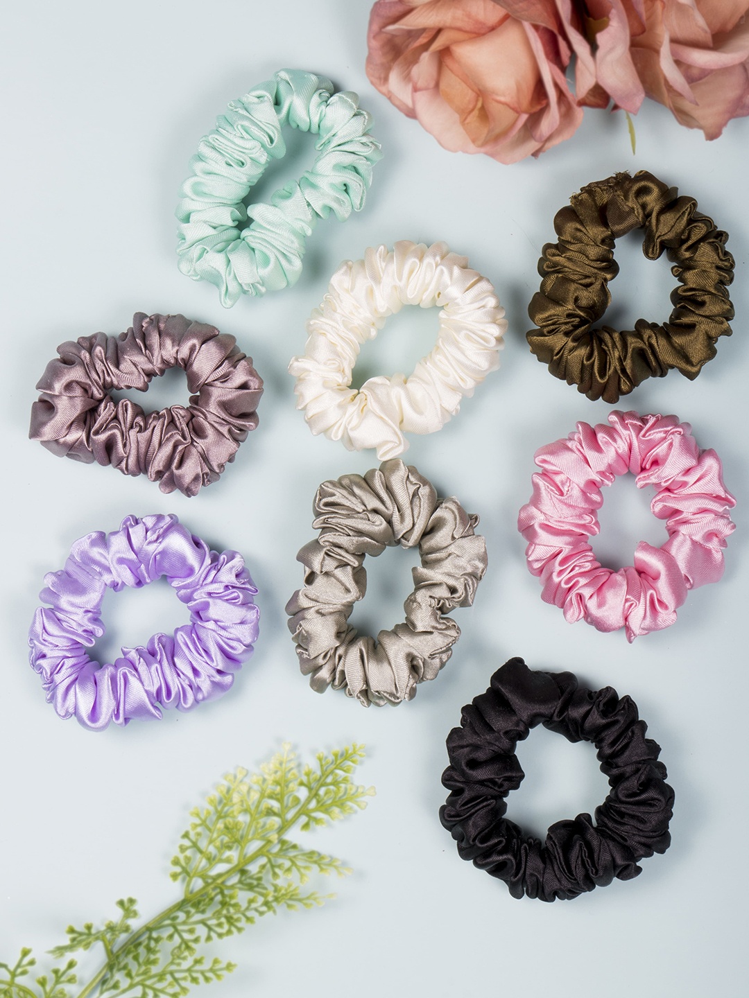 

Arendelle Women Set of 8 Ponytail Holders, Brown